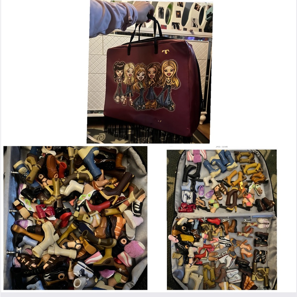 BRATZ DOLL CARRIER AND SHOE LOT
